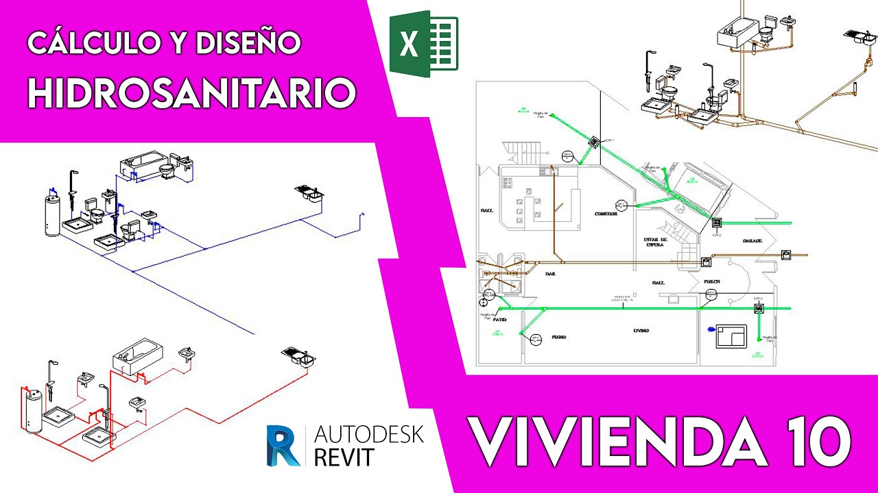 Cálculo y Diseño Hidrosanitario con Excel, Autocad y Revit - Vivienda 10 #revit #autocad #excel