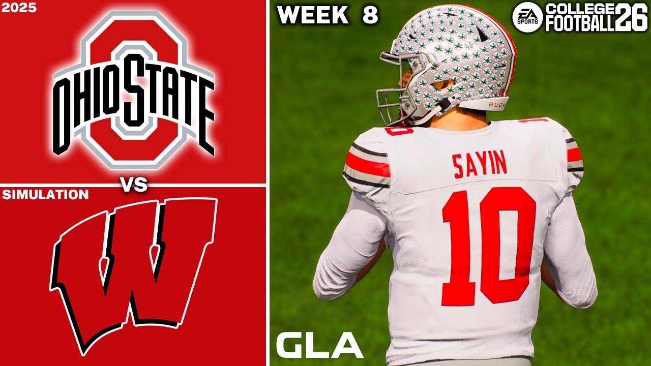 Ohio State vs. Wisconsin | Week 8 Simulation | CFB 26 PS5 Gameplay