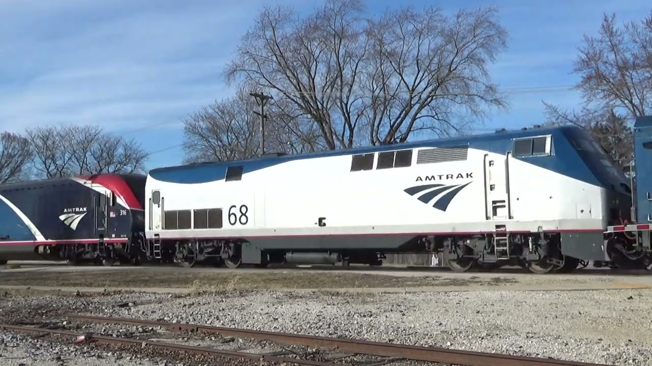 Amtrak #8 OS Pewaukee, WI on 2-25-26 w/324 - 68 - 316  40 min late.