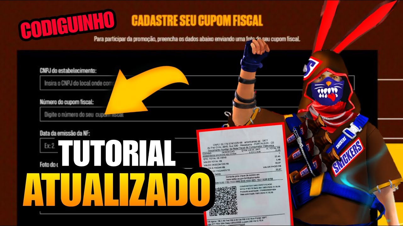 MUDOU! COMO PEGAR CODIGUINHO SNICKERS ATUALIZADO, LOJA PRIME FEVEREIRO E MAIS NOVIDADES FREE FIRE