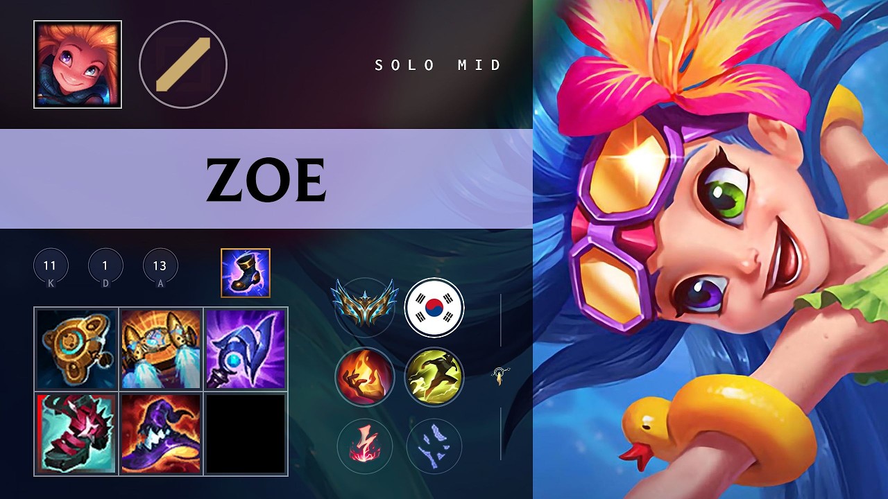 Zoe Mid vs Yone - KR Challenger Patch 26.09