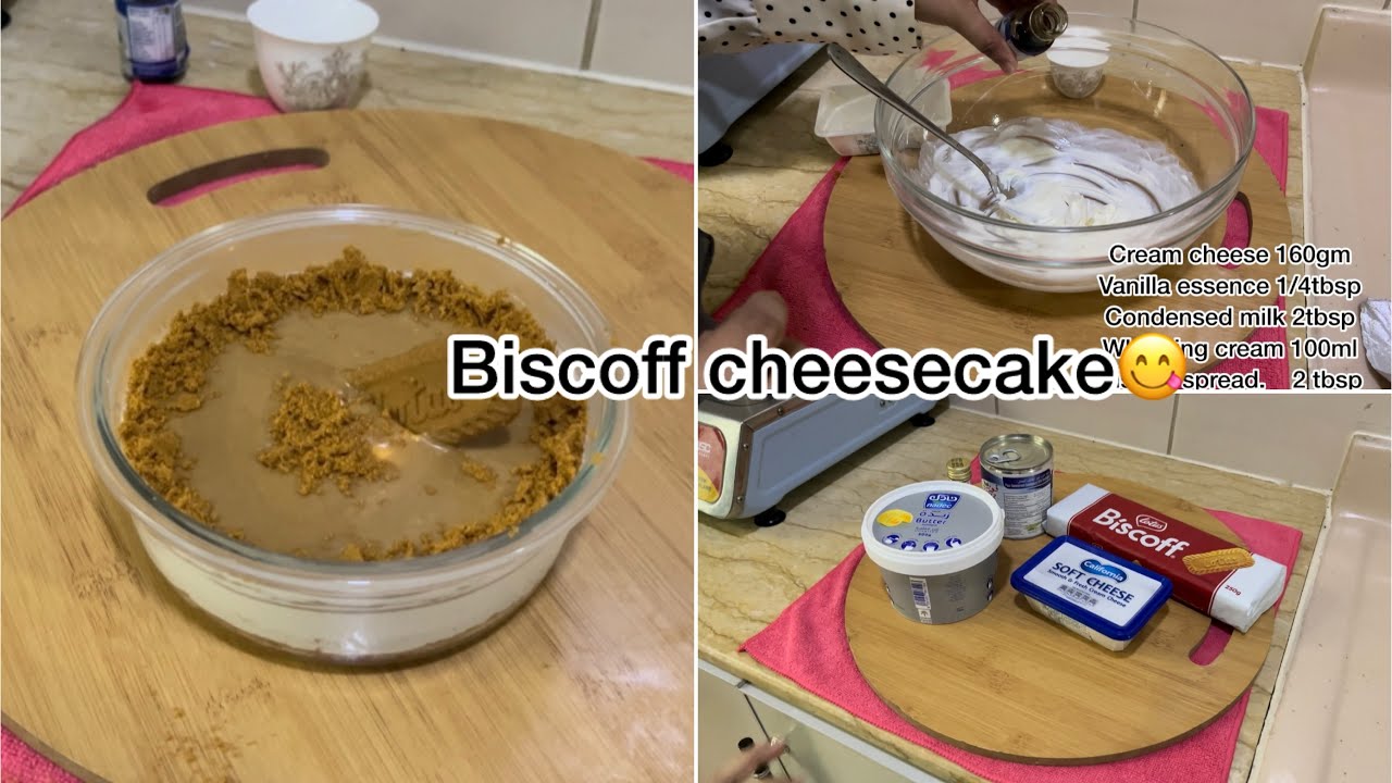 Biscoff cheesecake & Homemade Biscoff spread recipe |No oven easy recipe|@Biteblissbyramsi.a 