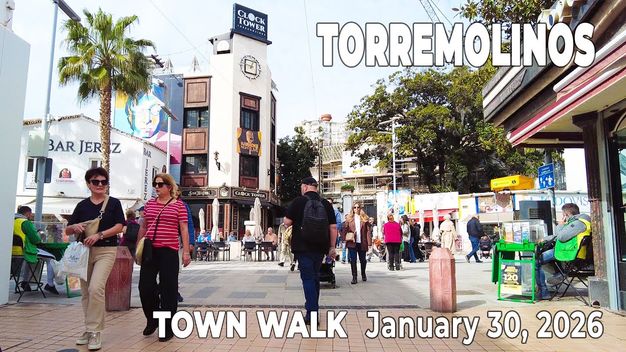 Torremolinos January 30, 2026 Town Walk Malaga Costa del Sol Spain [4K]