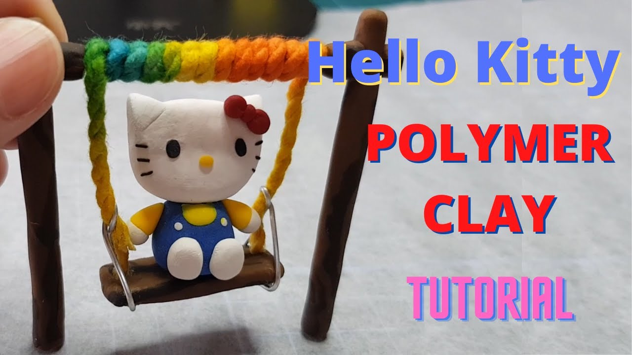 Hello Kitty on Rainbow Swing Polymer Clay Tutorial
