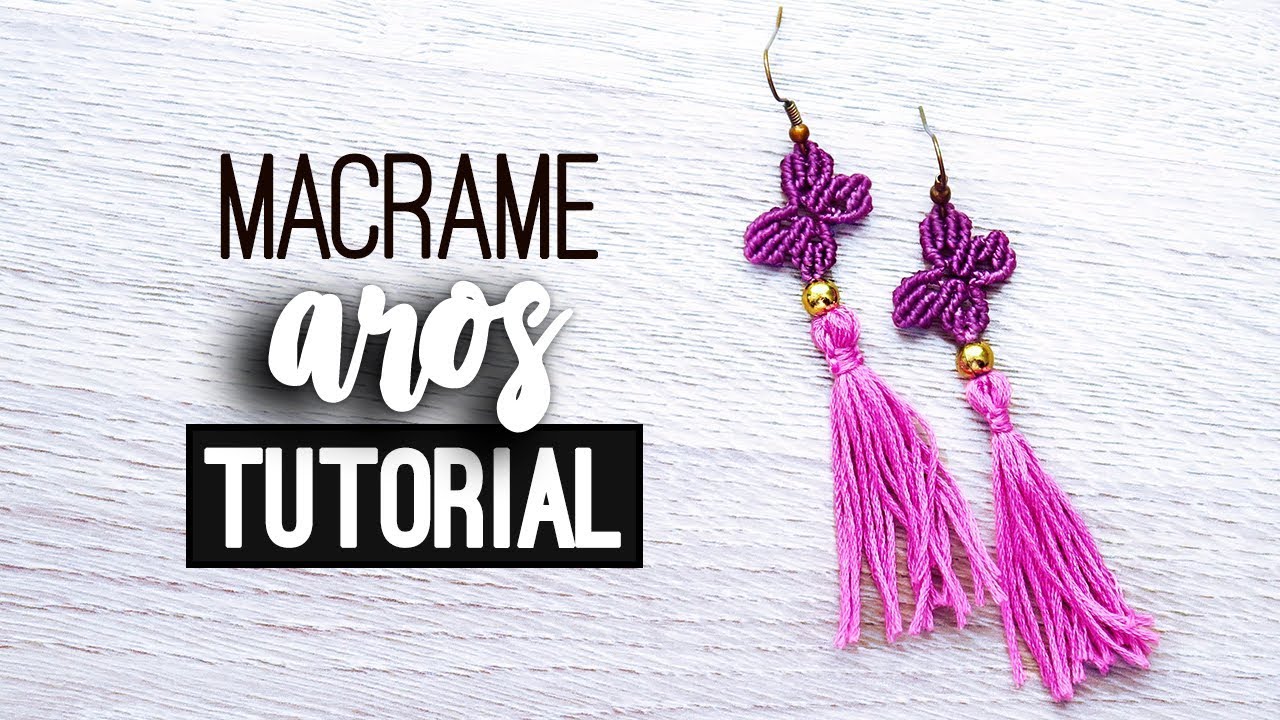 Aros Mini Mariposa » 🦋 tutorial | como hacer aretes de hilo | diy ● Earrings #124