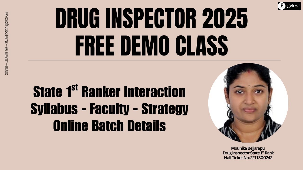 Drug Inspector Free Demo Class&hellip;  More info in description
