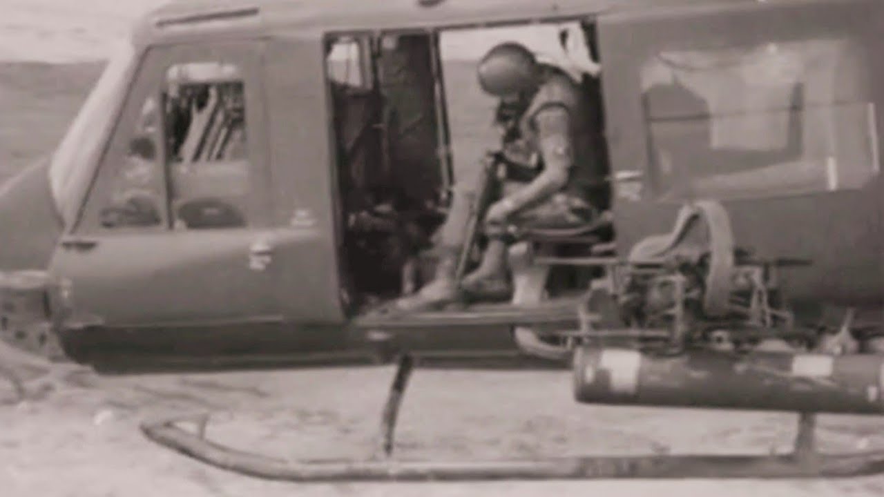 UH-1 Huey Gunship Helicopters action in south Vietnam 1965 | Natural sound, No music