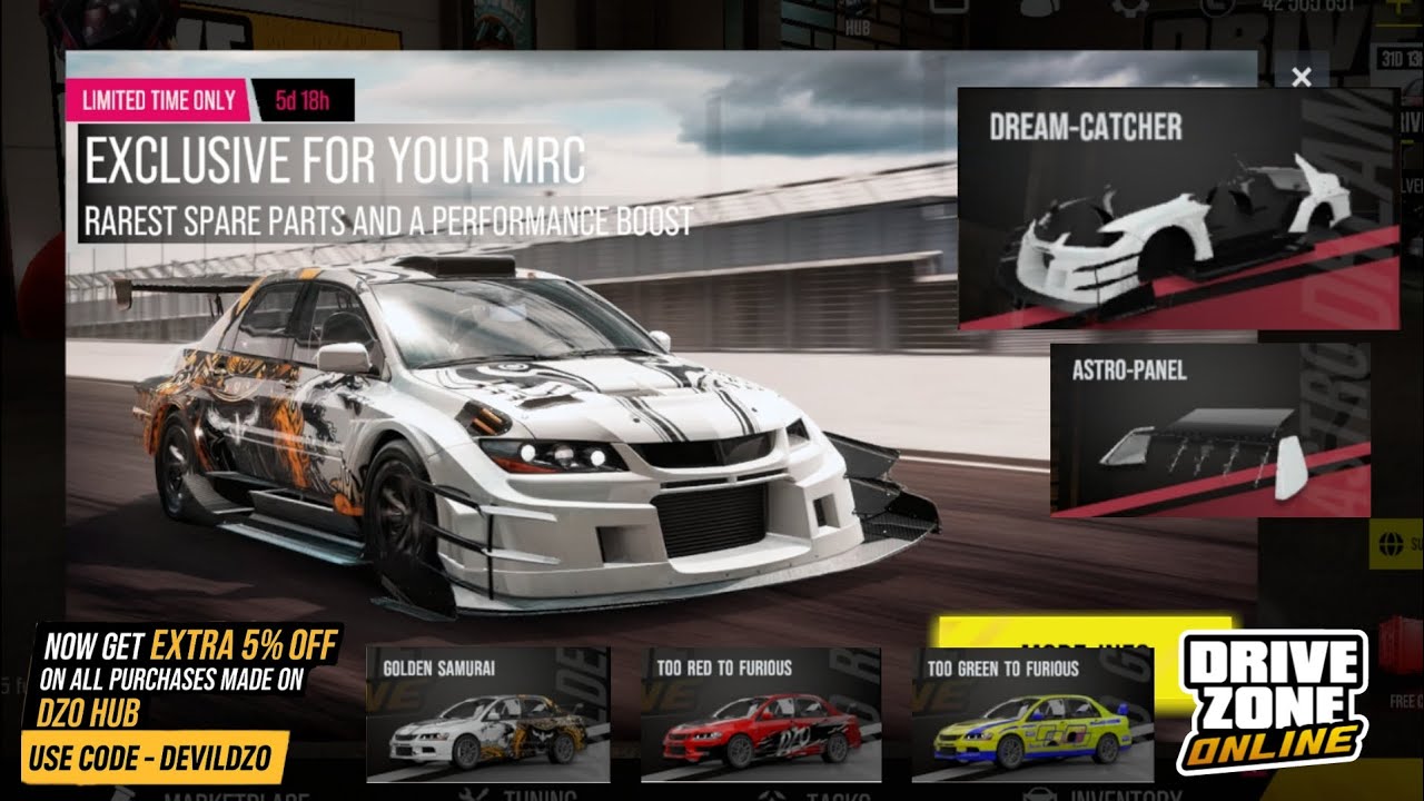 New Car - Moshiro MRC | Drive Zone Online: Unlocking All Paid Parts | Speed Test !!@DriveZoneOnline
