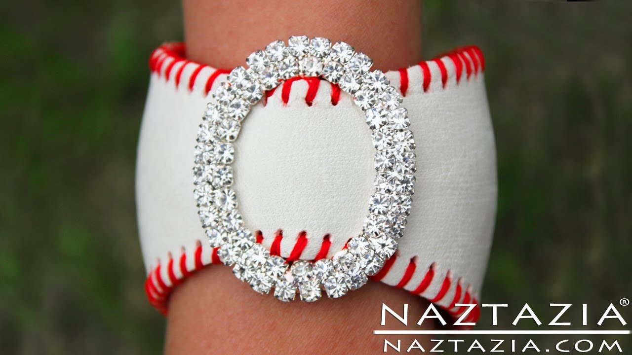 HOW to MAKE a BASEBALL CUFF BRACELET from a REAL BASEBALL - Sports DIY Tutorial by Naztazia