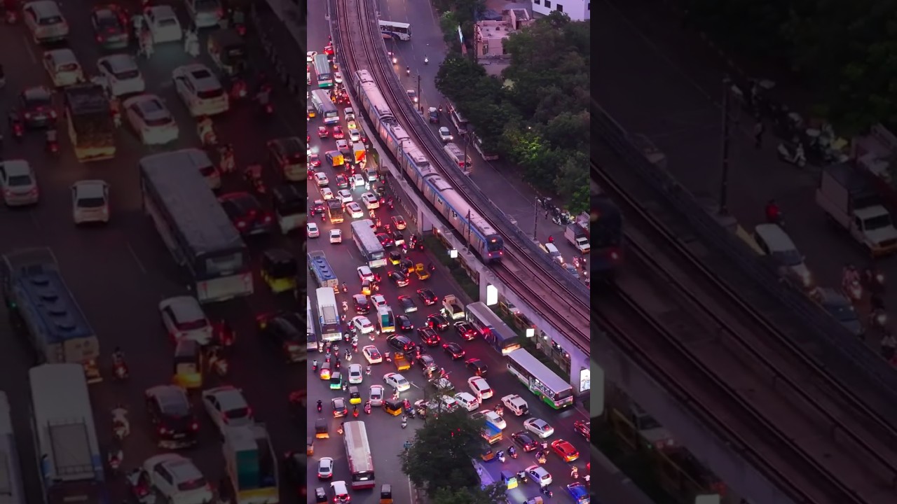 Hyderabad Traffic drone view || hyderabad traffic ⛔🚦