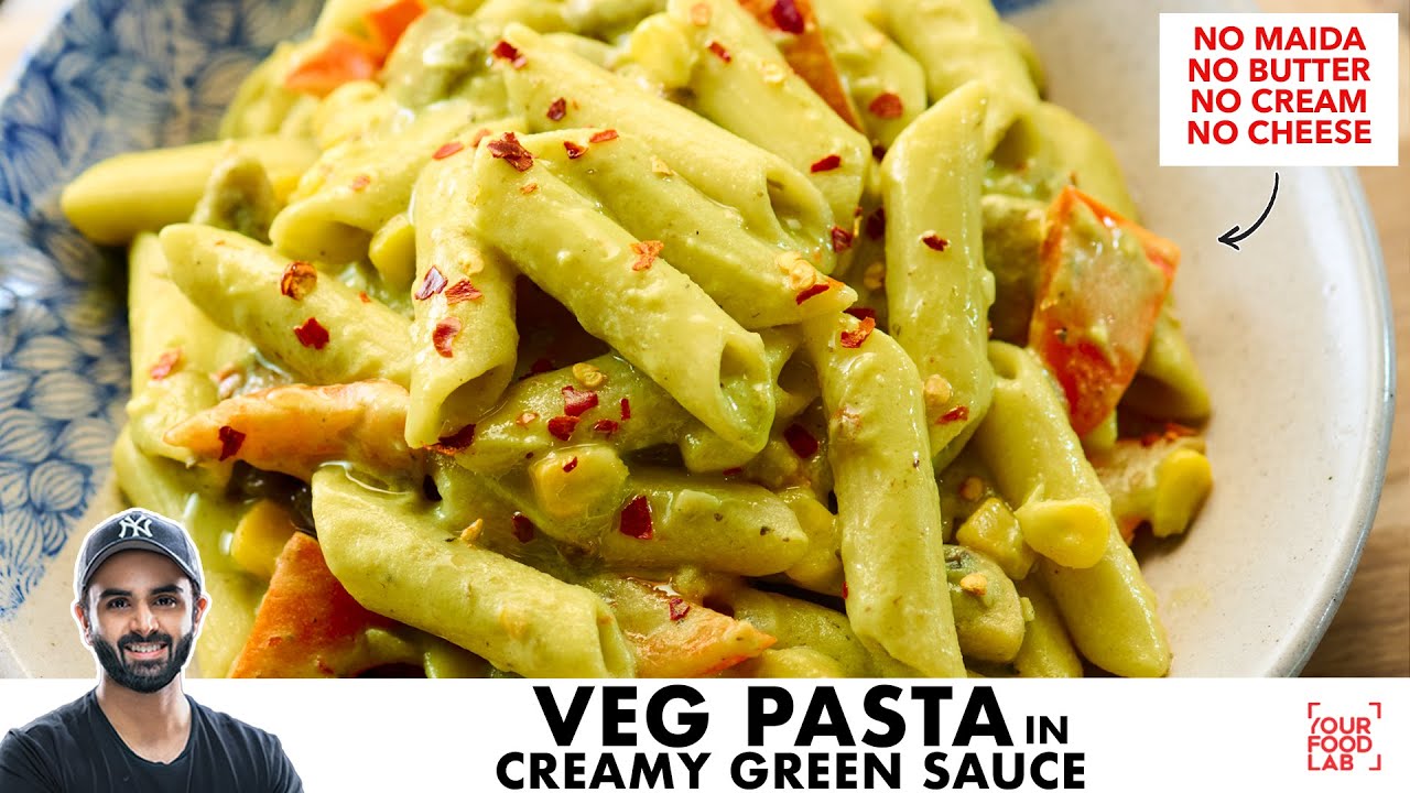 Veg Creamy Pasta in Broccoli sauce | No Maida, Butter, Cheese, Cream | वेज पास्ता | Sanjyot Keer