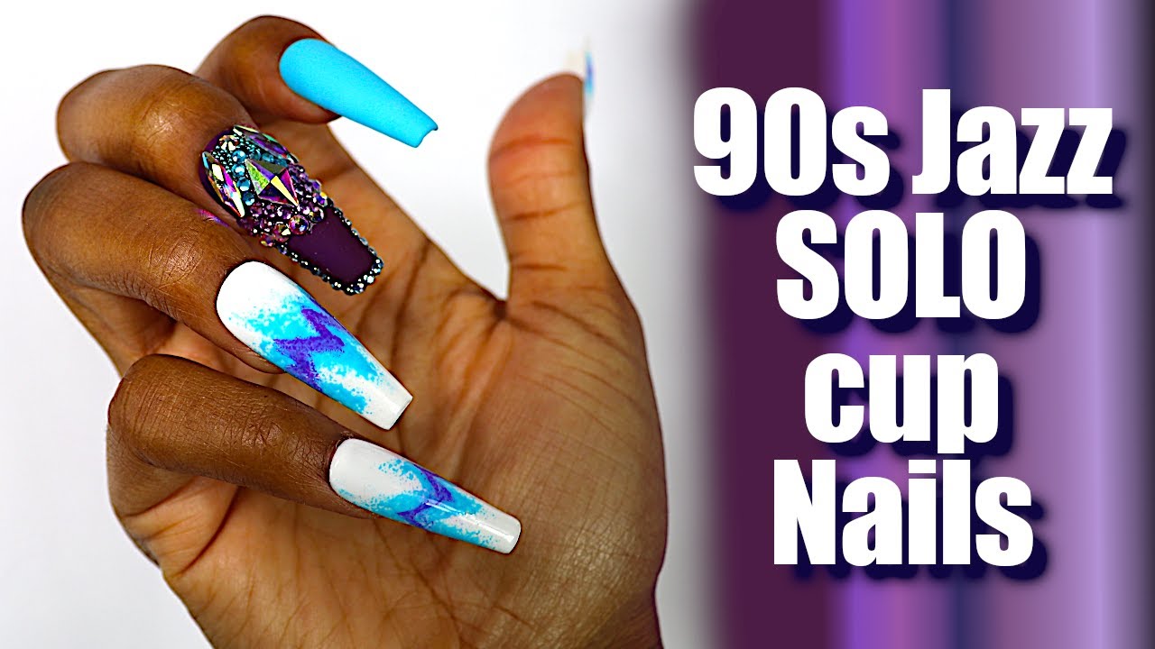 90s Nail Art - Popular 90s Jazz Solo Cup Pattern
