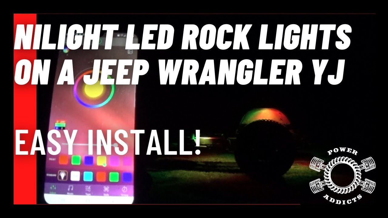 How to install Nilight RGB LED Rock Lights / Under Glow Kit on a Jeep Wrangler YJ #poweraddictscrew