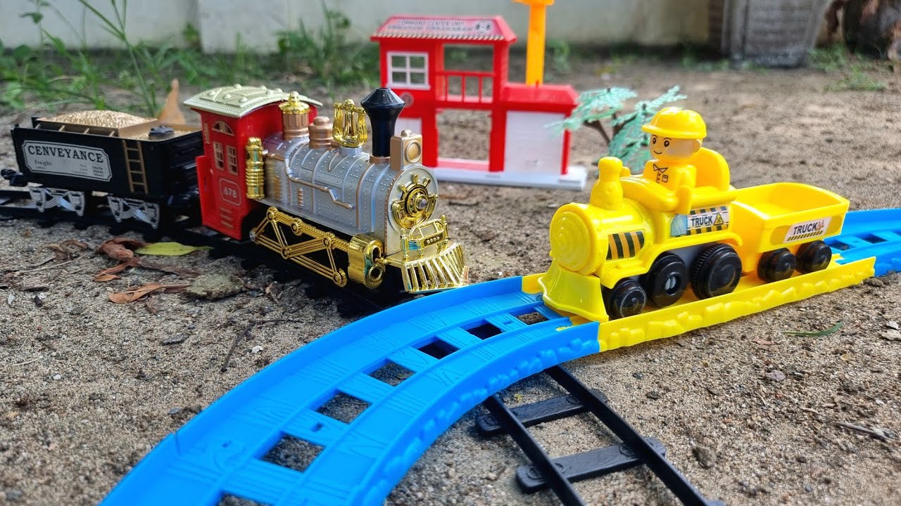 Merakit Mainan Kereta Api Classical Train Sound & Smoke Screen, Kereta Api Engineering Track
