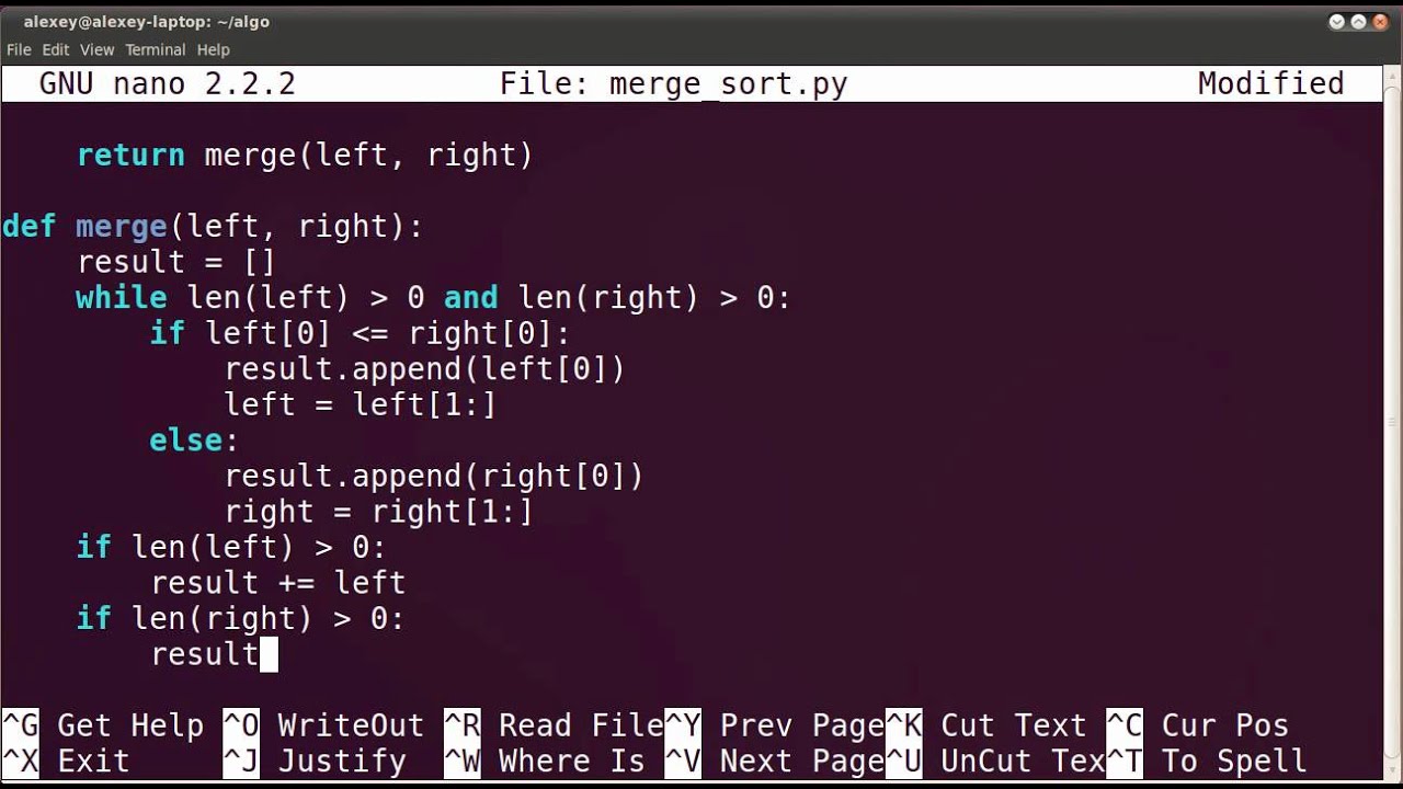 Сортировка слиянием (merge sort)