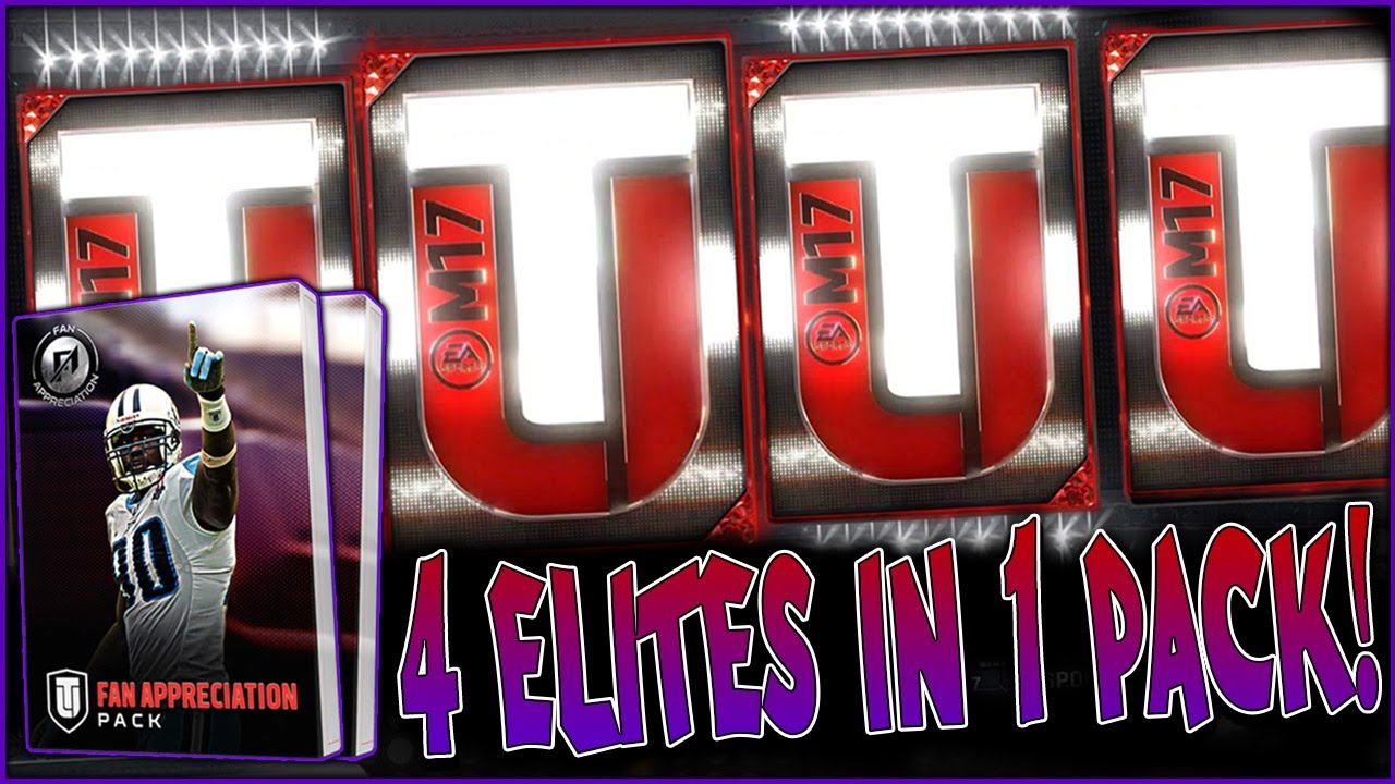 HOLY COW! BEST PACKS IN THE GAME! | 4 ELITES IN 1 FAN APPRECIATION PACK! | MUT 17 PACK OPENING