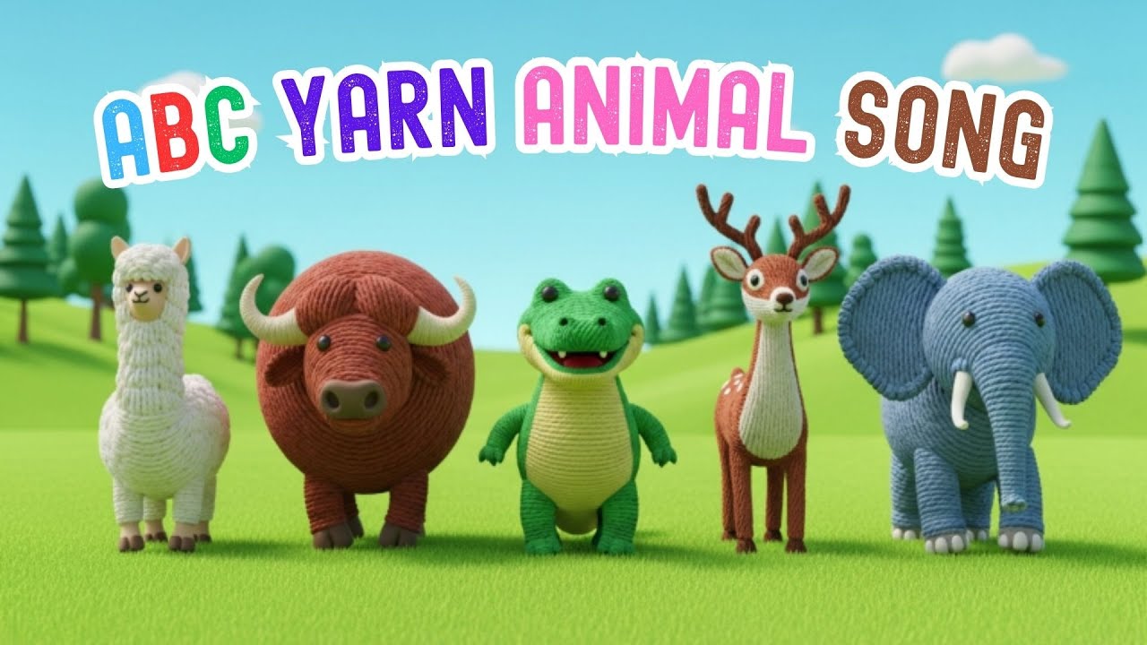 ABC Yarn Animal Sounds Song | Alphabet Animals | Nursery Rhymes For Kids | Little Bunny Learns