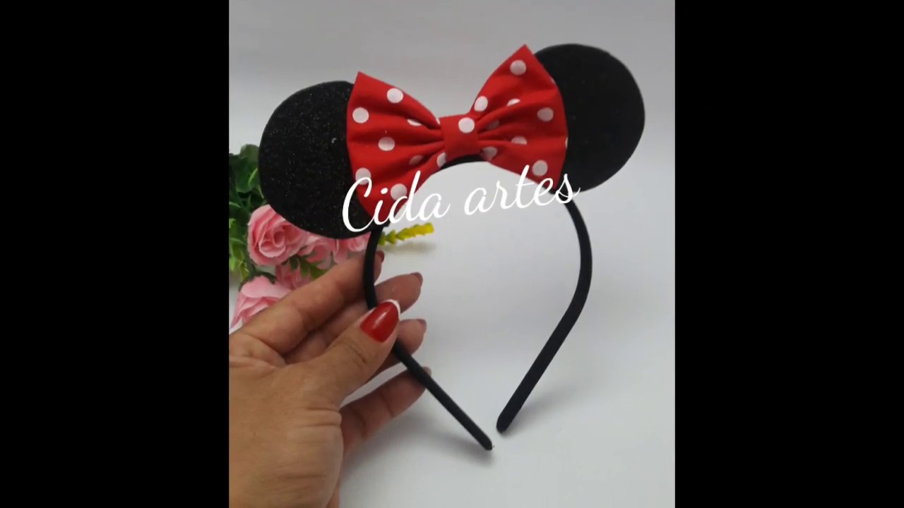 Tiara da minnie de eva e laço de tecido. by Cida artes