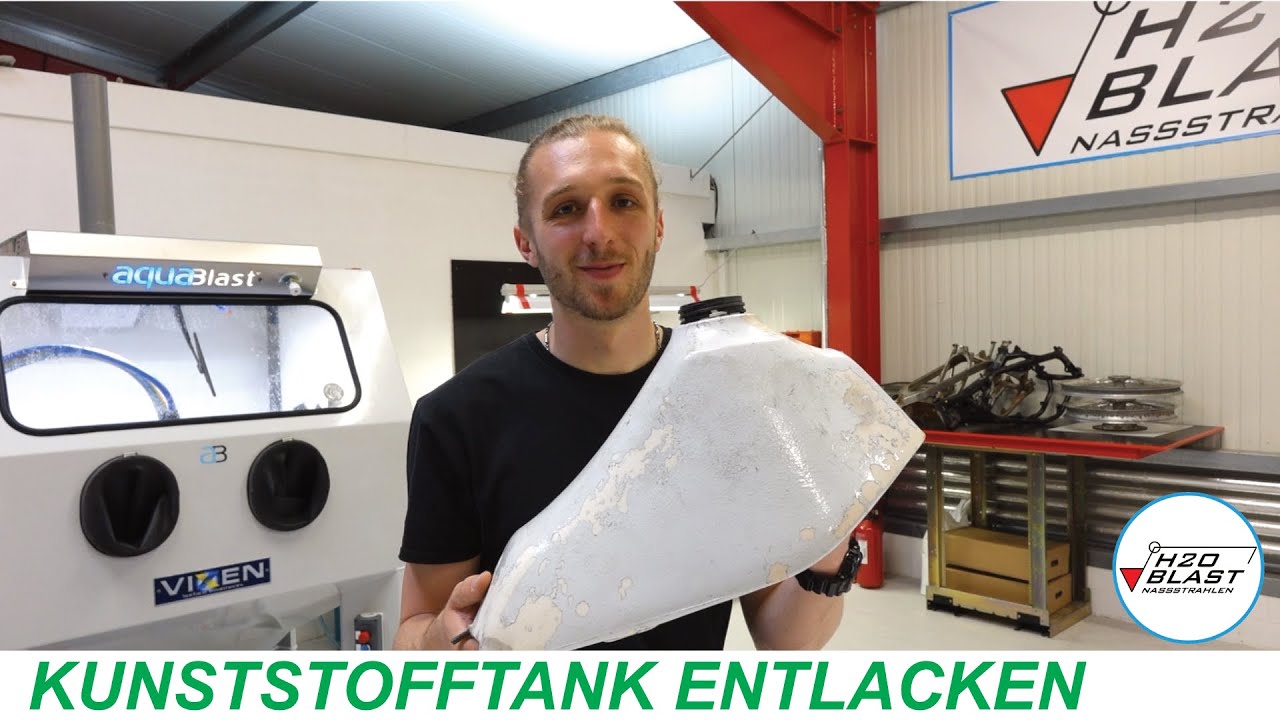 Entlackung eines Kunststofftanks bei H2O Blast