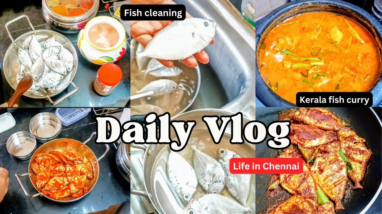 Vlog #17 | Fish Cleaning | Kerala fish curry | Lunch ideas |Cooking| Yellow fish curry Kerala style