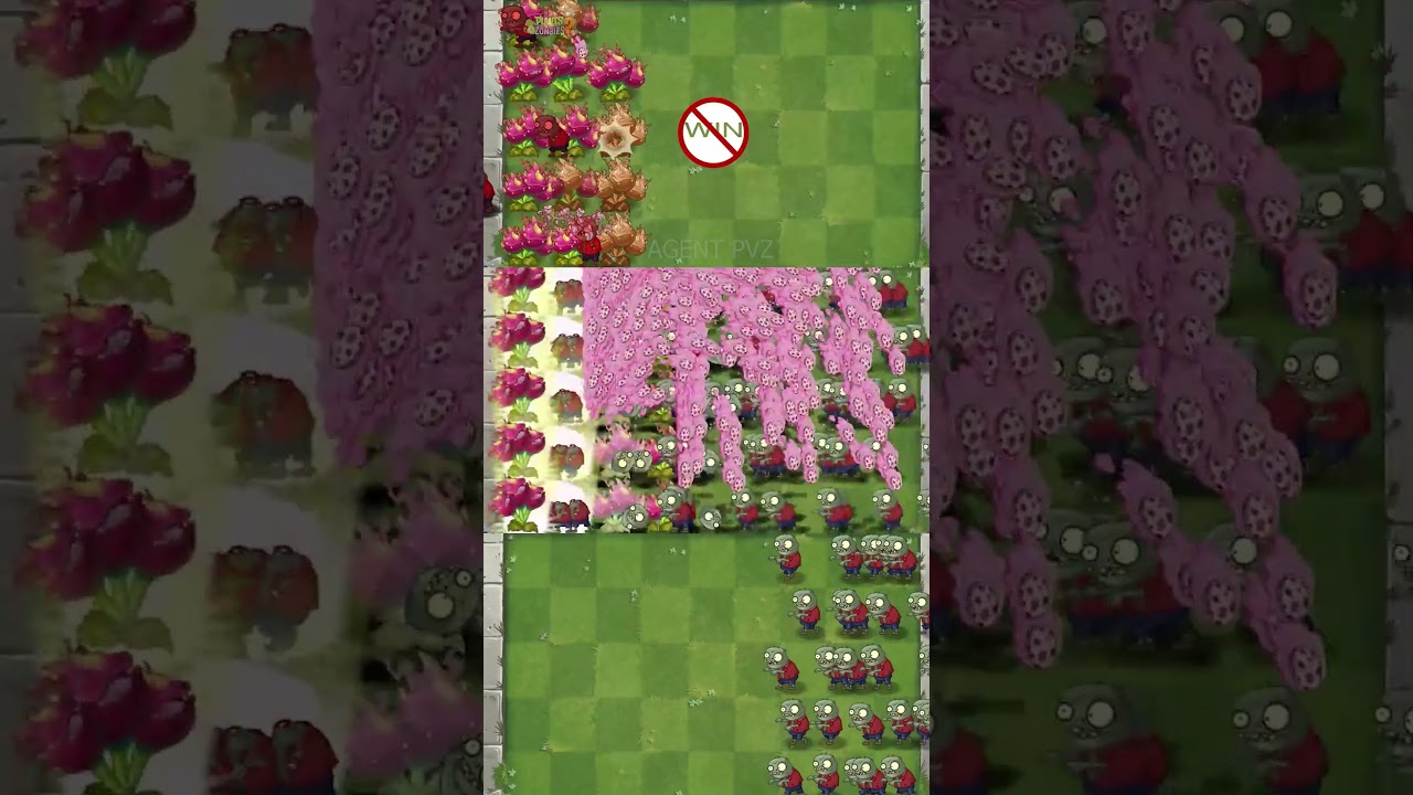 PvZ2 - Растения 1-го, 5-го и максимального уровней против быстрых зомби