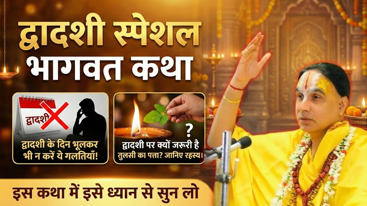 द्वादशी स्पेशल भागवत कथा द्वादशी के दिन भूलकर भी न करें ये गलतियाँ! Swami Raghavachary Ji Maharaj 🔥