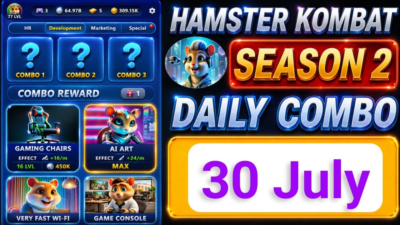 Hamster Kombat Gamedev Daily Combo Today 30-31 July 