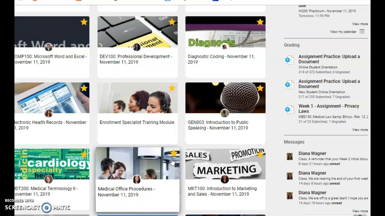 Monitoring discussion board grading feedback