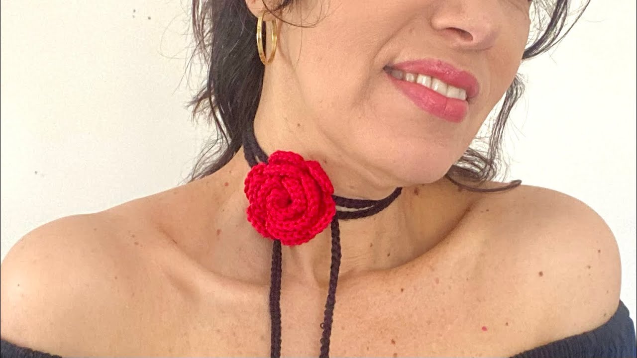CHOKER FLOR EM CROCHÊ - Linda e fácil de fazer!