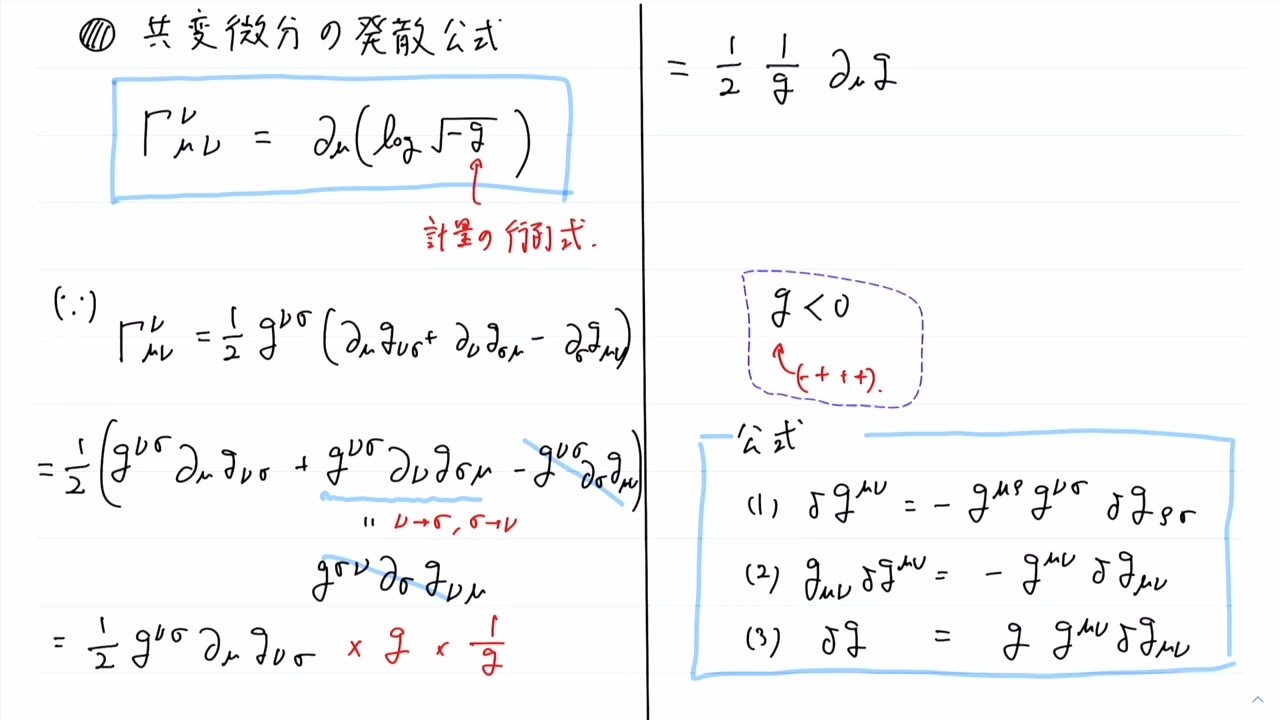 相対性理論 第23回 共変微分の発散公式