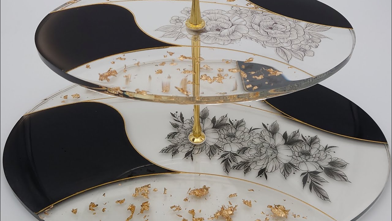 Resin Cake Stand Tutorial with temporary tattoo