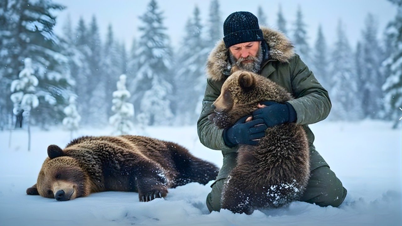 Hombre de 60 años sobreviviente, rescata un cachorro de oso en la montaña más helada del mundo -71ºC
