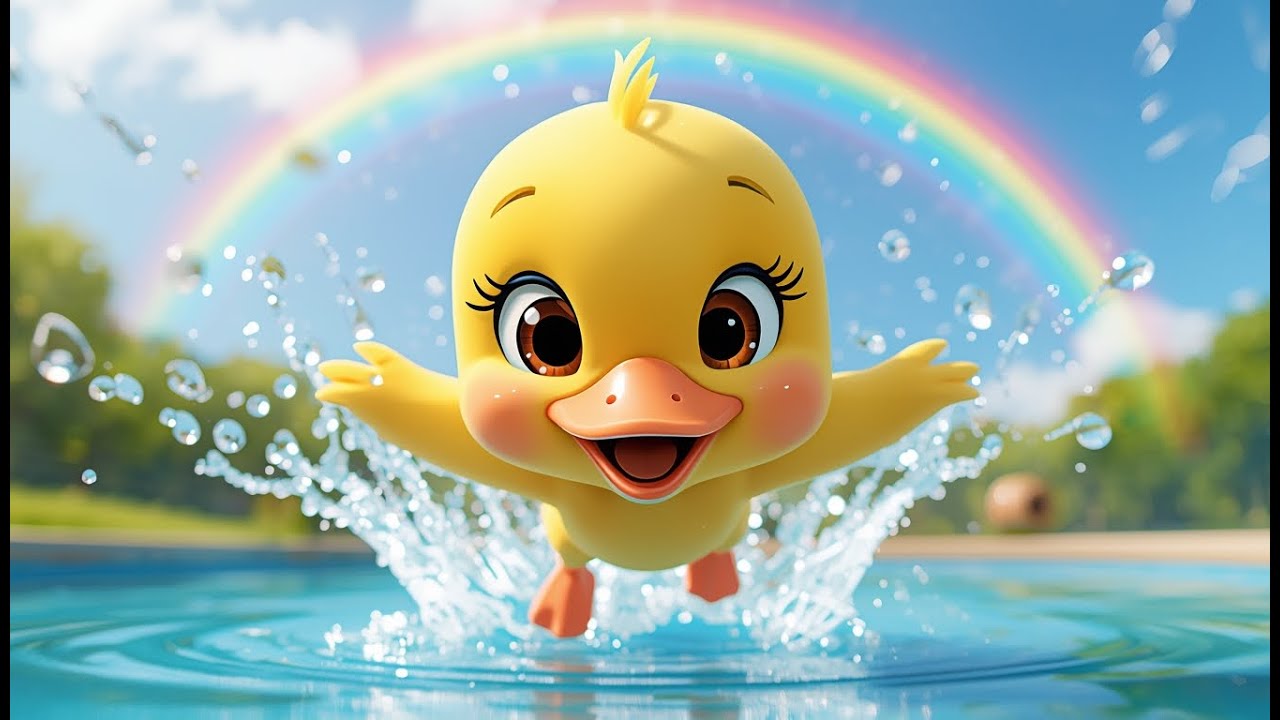 Colourful Duck for Toddlers 🦆🌈 | Fun Duck Song for Kids | Nursery Rhymes |Splashing & Waddling Ducks
