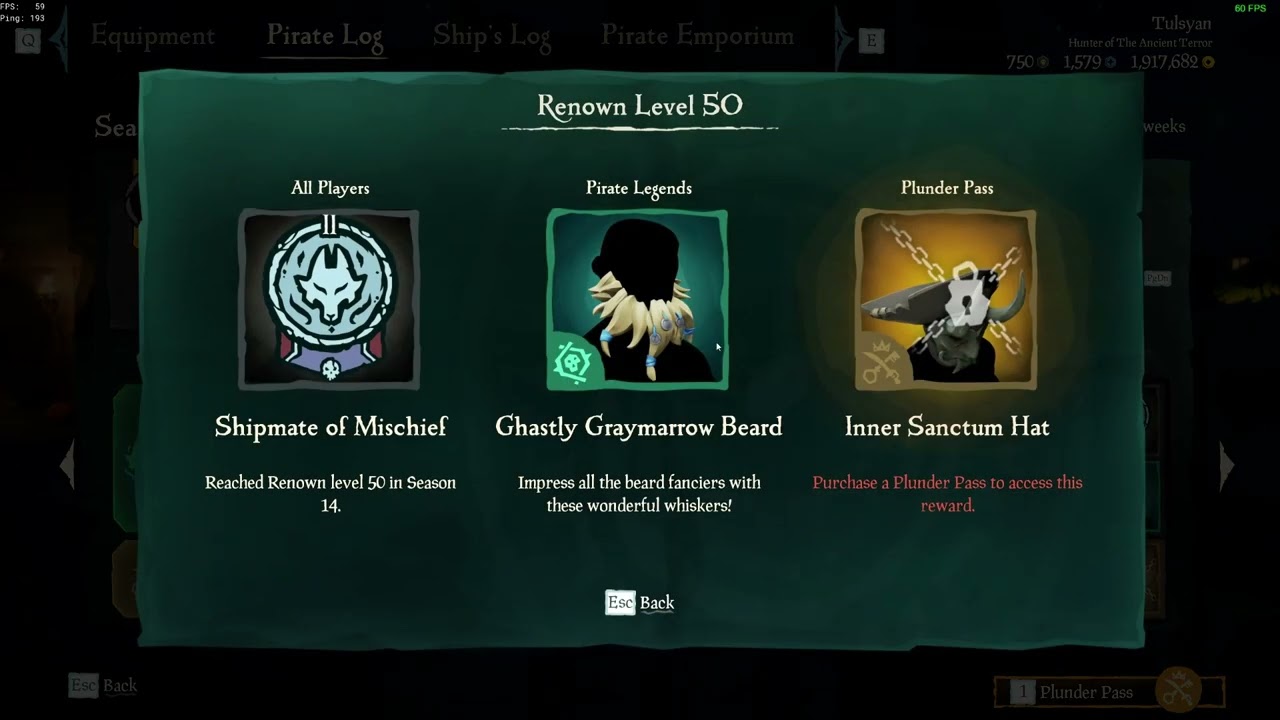 Sea of Thieves Season 14 Battlepass All levels Items Free and Paid Plunder Pass Path