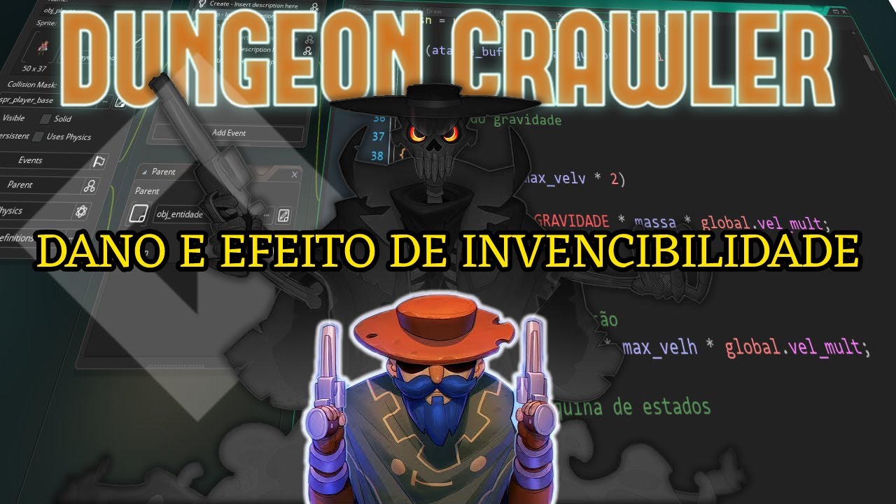 Tutorial Dungeon Crawler #22 - Levando dano e efeito de invencibilidade - Game Maker Studio 2