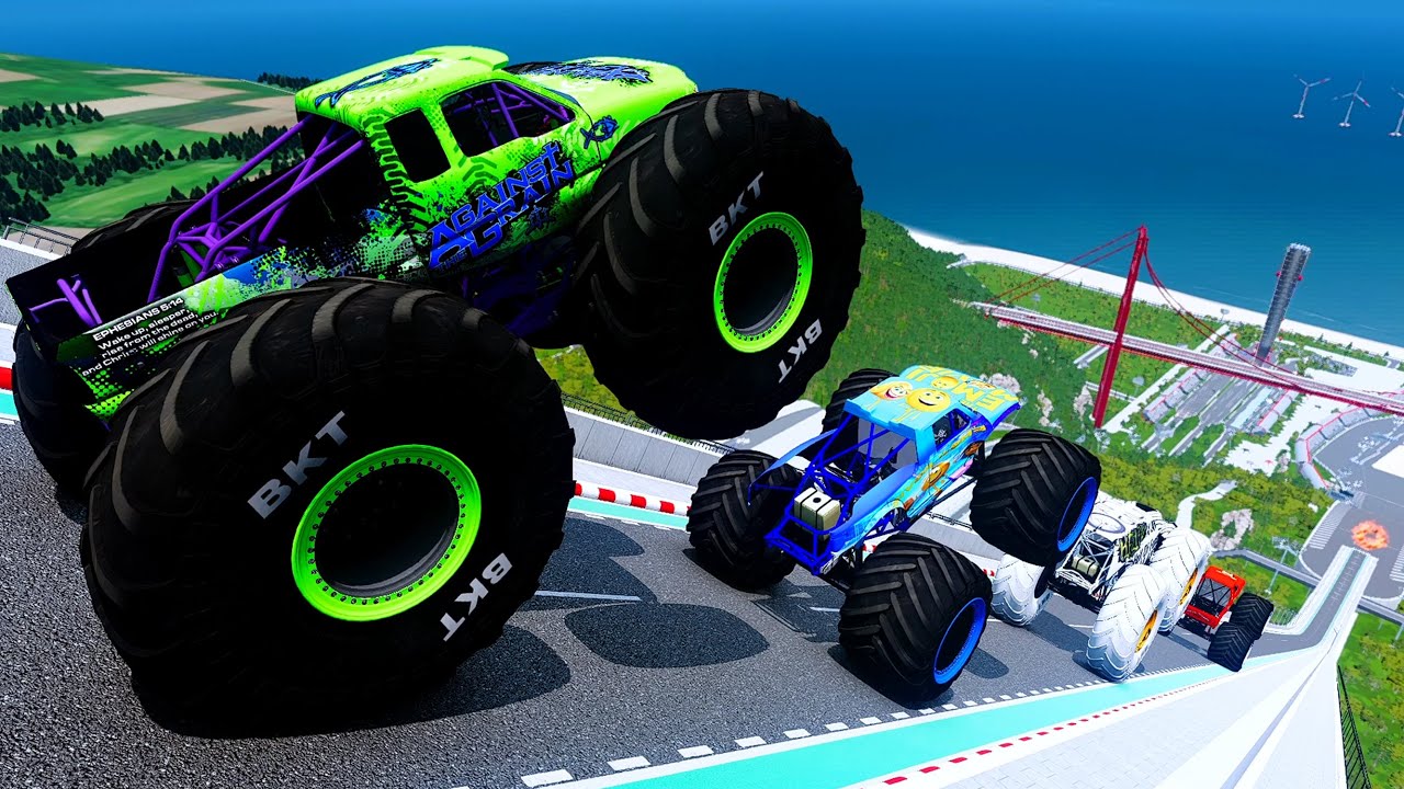 Epic High Speed monster trucks jumps stunts & crashes #050 | BeamNG Drive