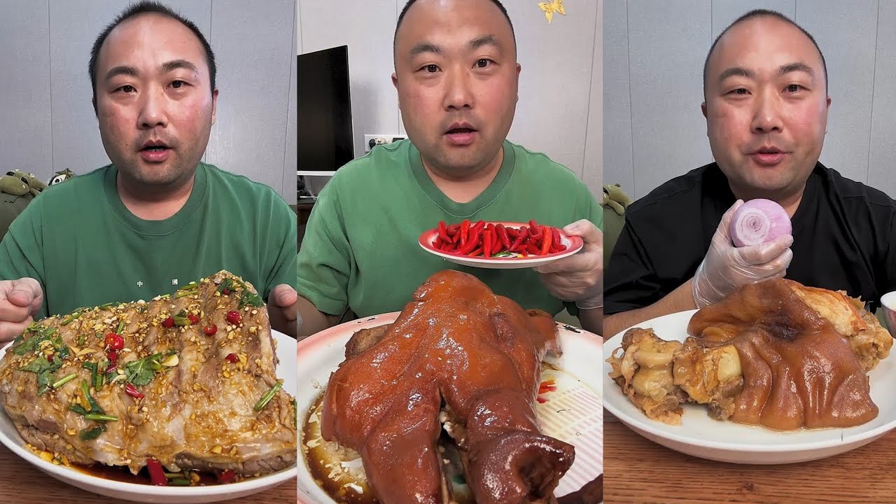 Yummy #05:Eat braised pork belly roll 🥐 intestine belly fried squid 🦑 #food #mukbang #delicious