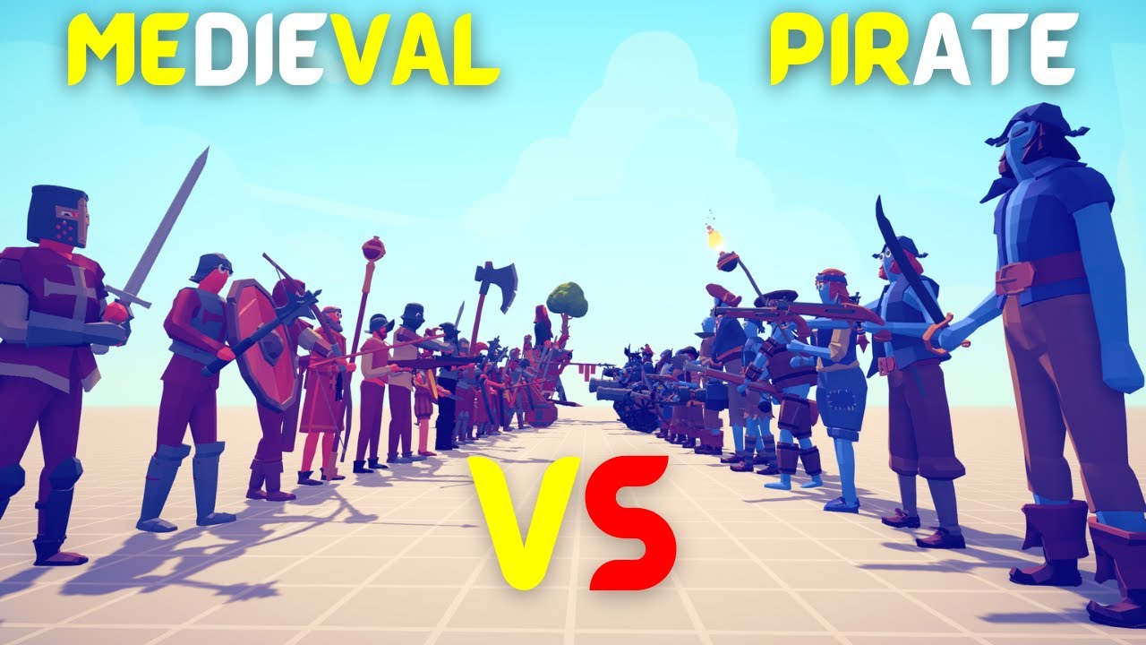MEGA Medieval Team VS MEGA Pirate Team!  - TABS