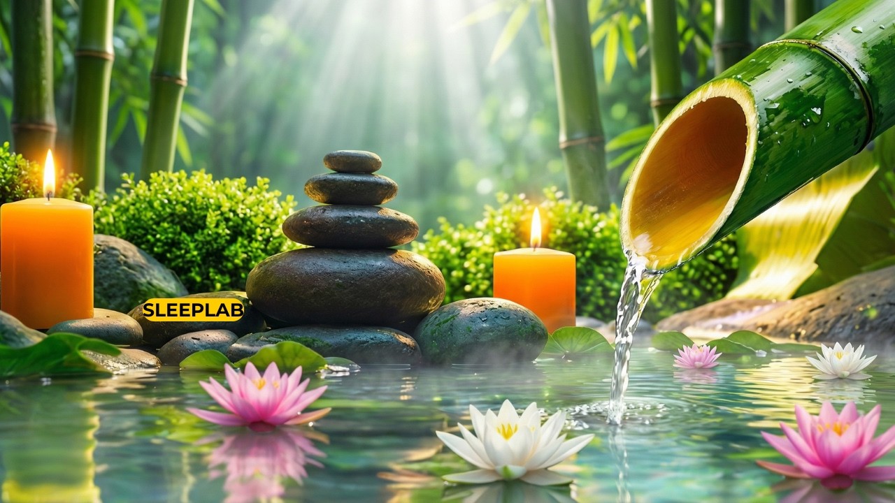 Bamboo Water & Soft Piano 🌿 Relaxing Sleep Music to Overcome Insomnia & Anxiety