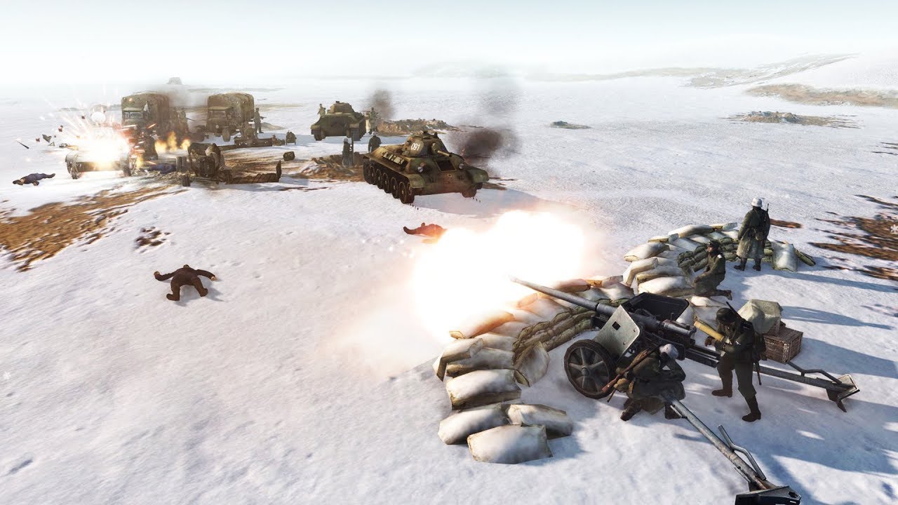 1944 German Evacuation Convoy Defense Line | RobZ | Men of War: Assault Squad 2 Gameplay