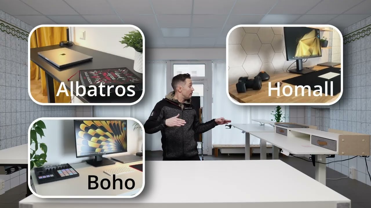 Vergleich - 5 höhenverstellbare Tische im Alltag (3x Gestell + 2x Komplettset)