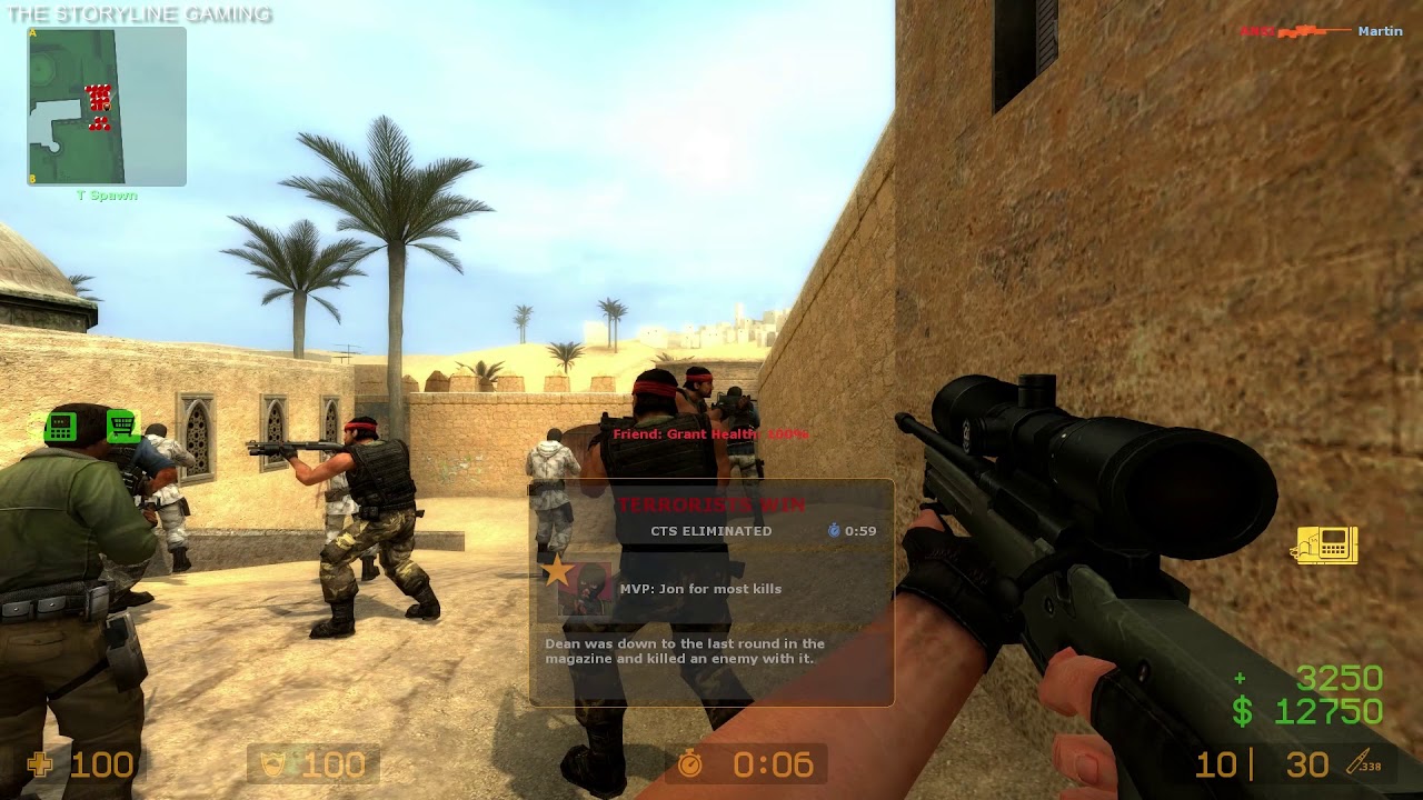 Counter Strike : Source - De dust2 - Gameplay 
