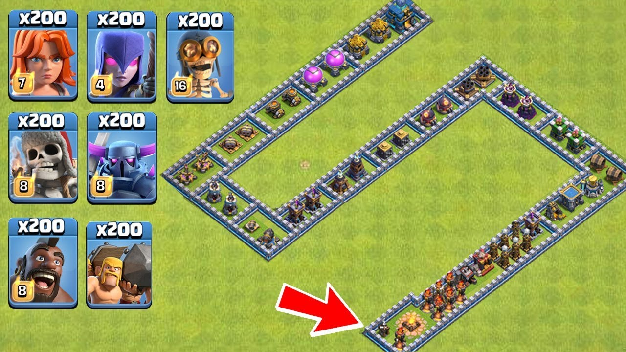 200 Max Troops VS Hard Base | COC Troops Survival Challenge! Orion Gaming Trap VS Troops Video 2020