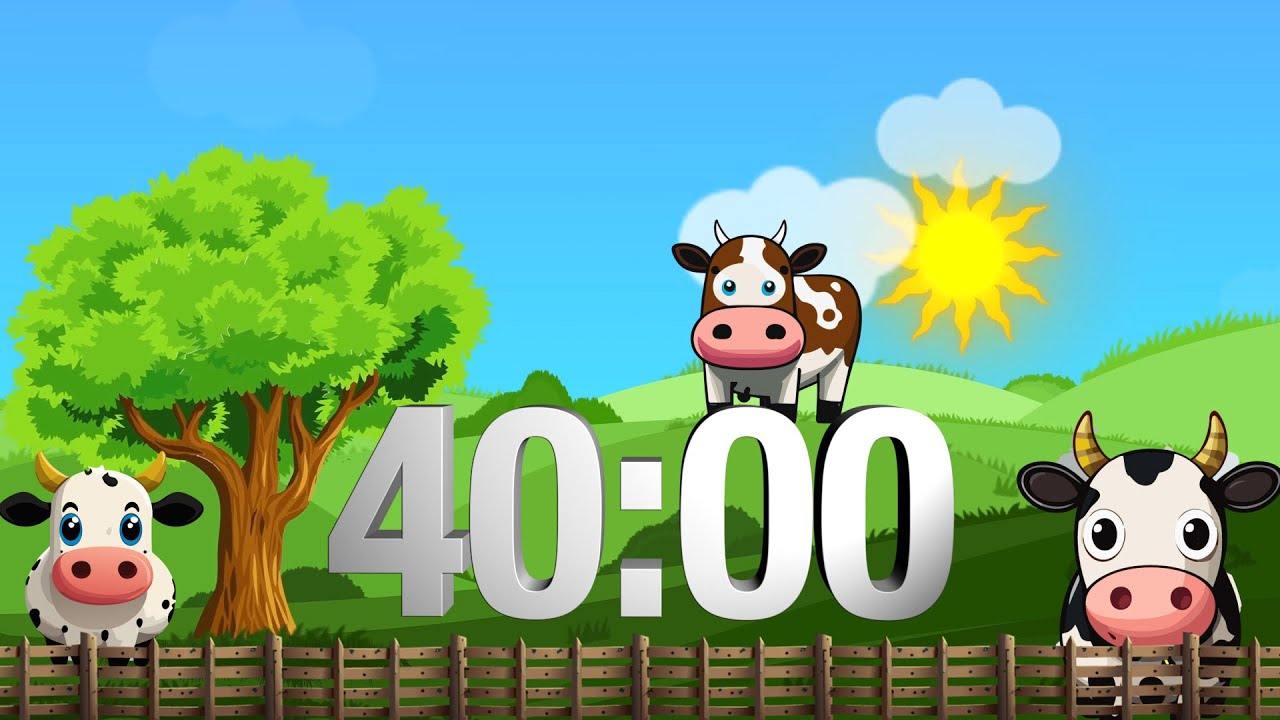 40 Minute Summer Farm Timer | Happy Music for Kids Classroom | Alarm
