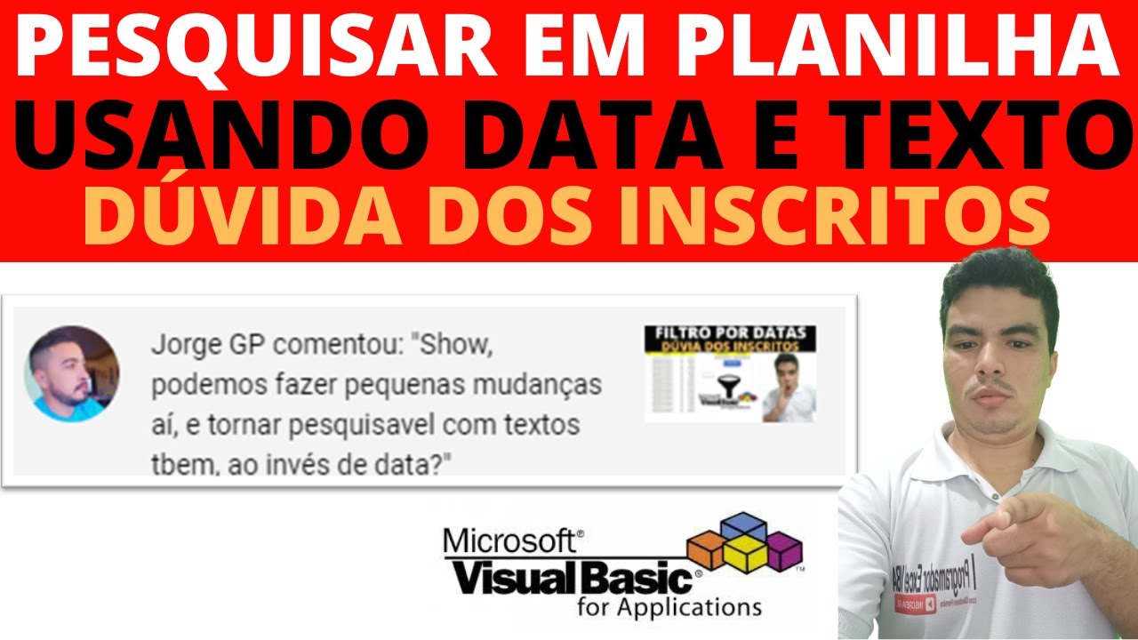 Pesquisar por Data INICIAL - DATA FINAL - TEXTO usando o VBA, aprenda pesquisar com varios criterios