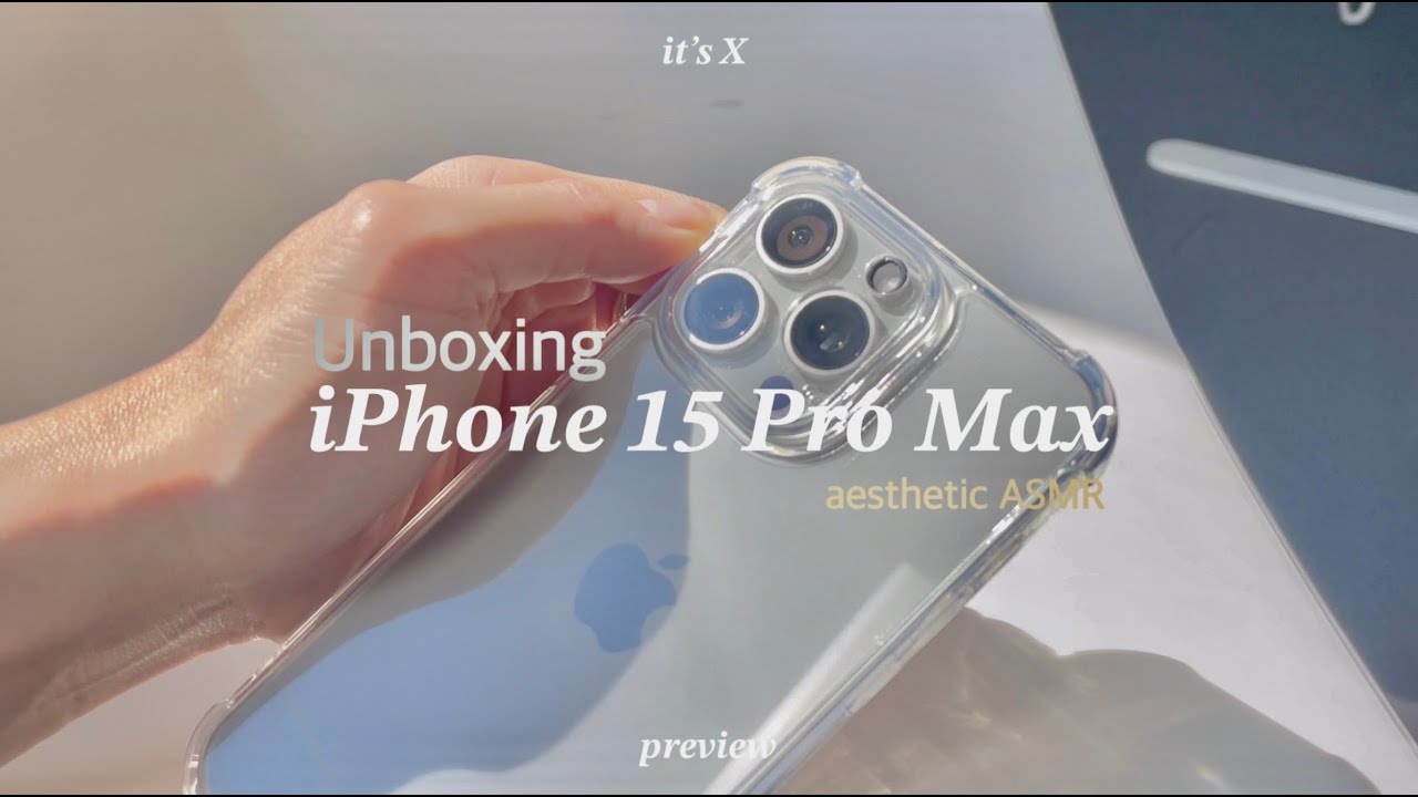 Unboxing IPHONE 15 PRO MAX in Natural TITANIUM 1TB | accessories + setup | ASMR | Aesthetic |