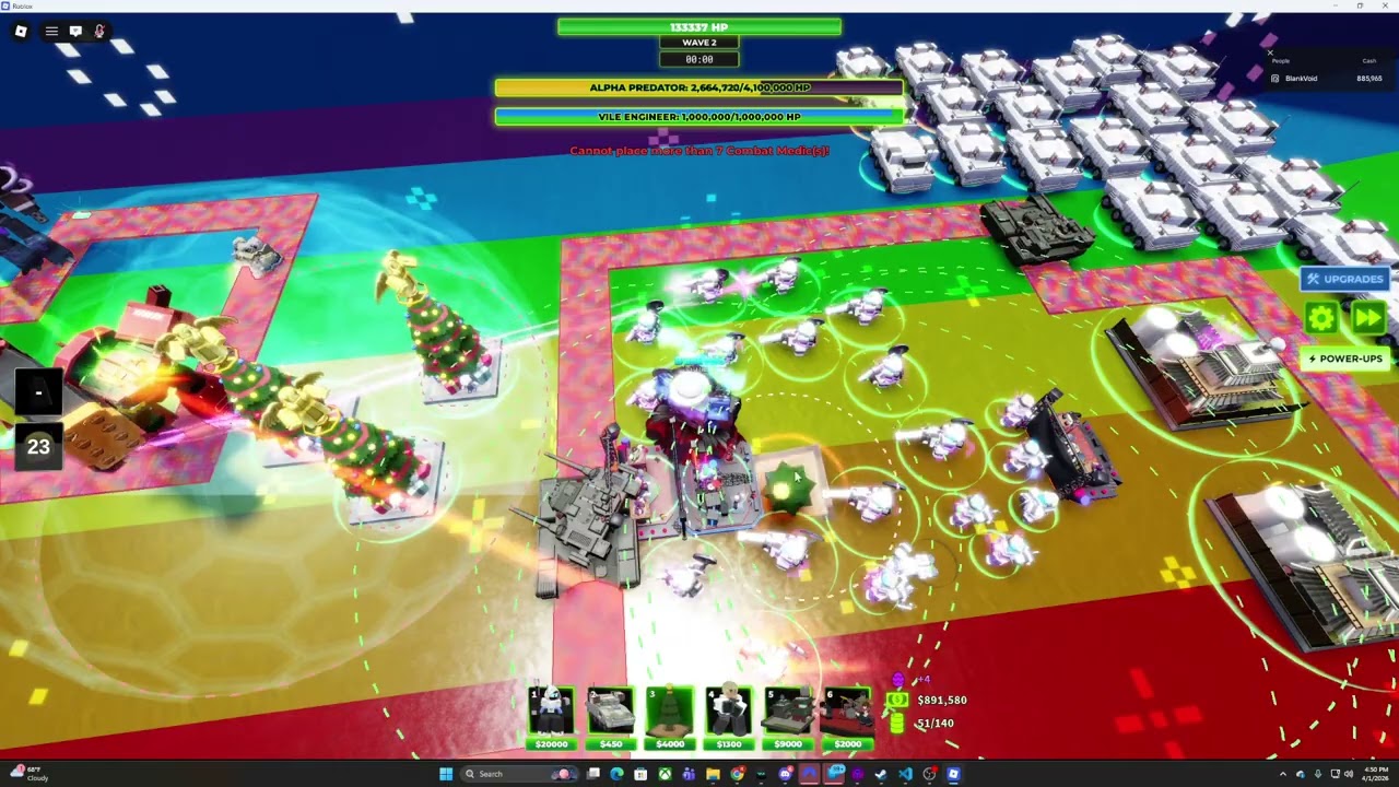 [ Emepor Wave] Solo MLG Nightmare After The Rebalance Update! - Roblox Tower Defense X
