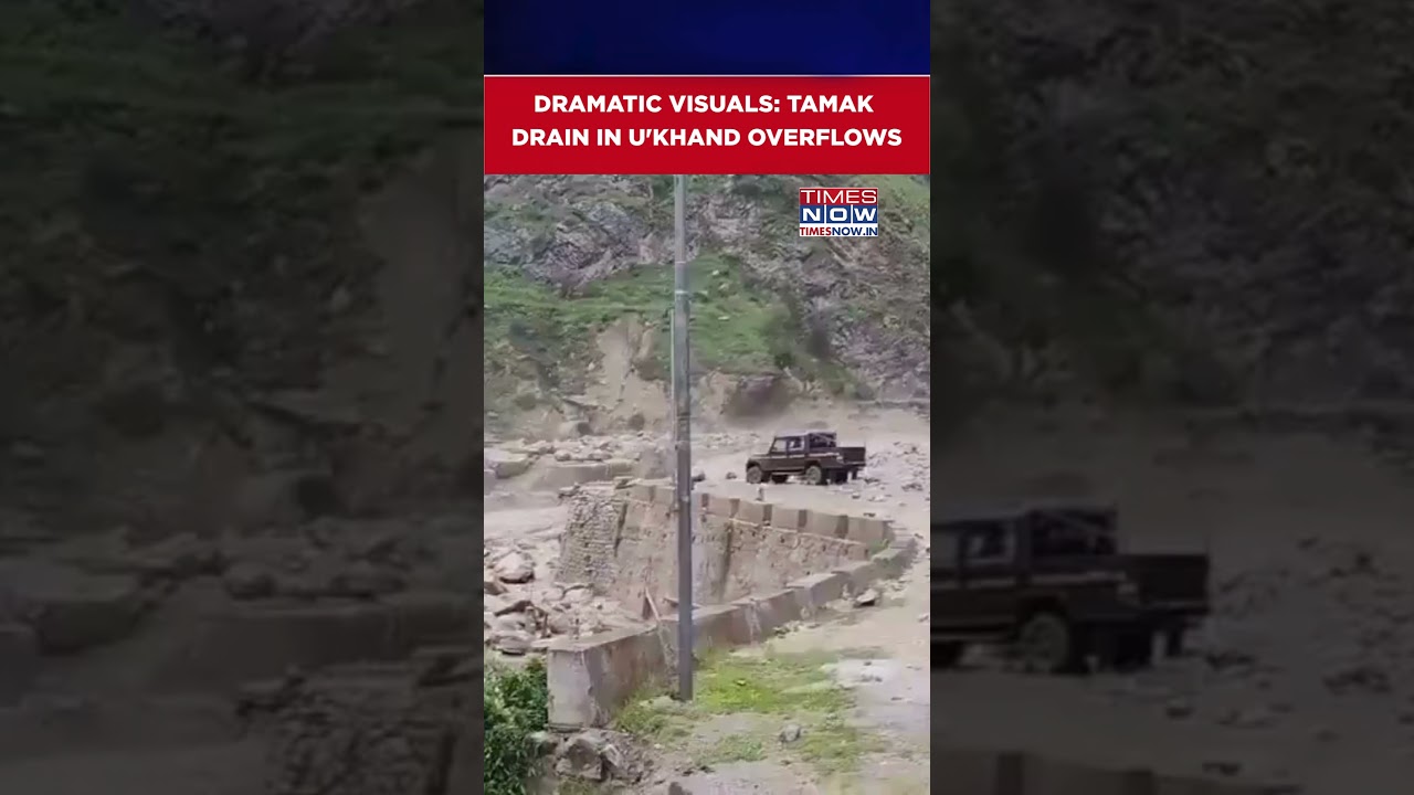 Uttarakhand: Tamak Drain Overflows, Damages Bridge & Disrupts Traffic | Dramatic Visuals #shorts
