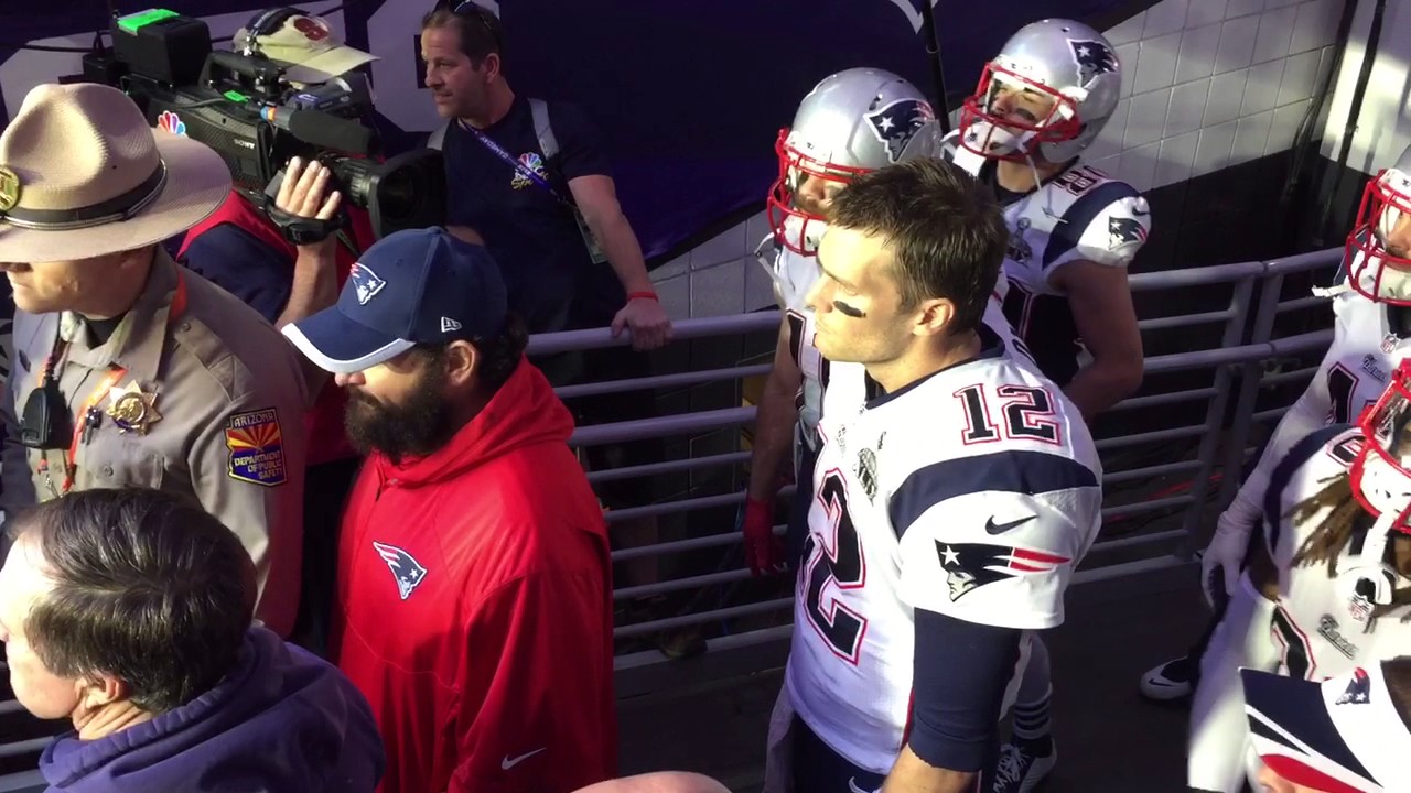Tom Brady Patriots Super Bowl 49 Pregame Tunnel Intensity