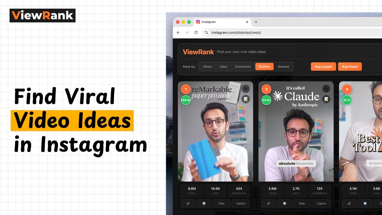 How to Use ViewRank to Find Instagram Outlier Videos